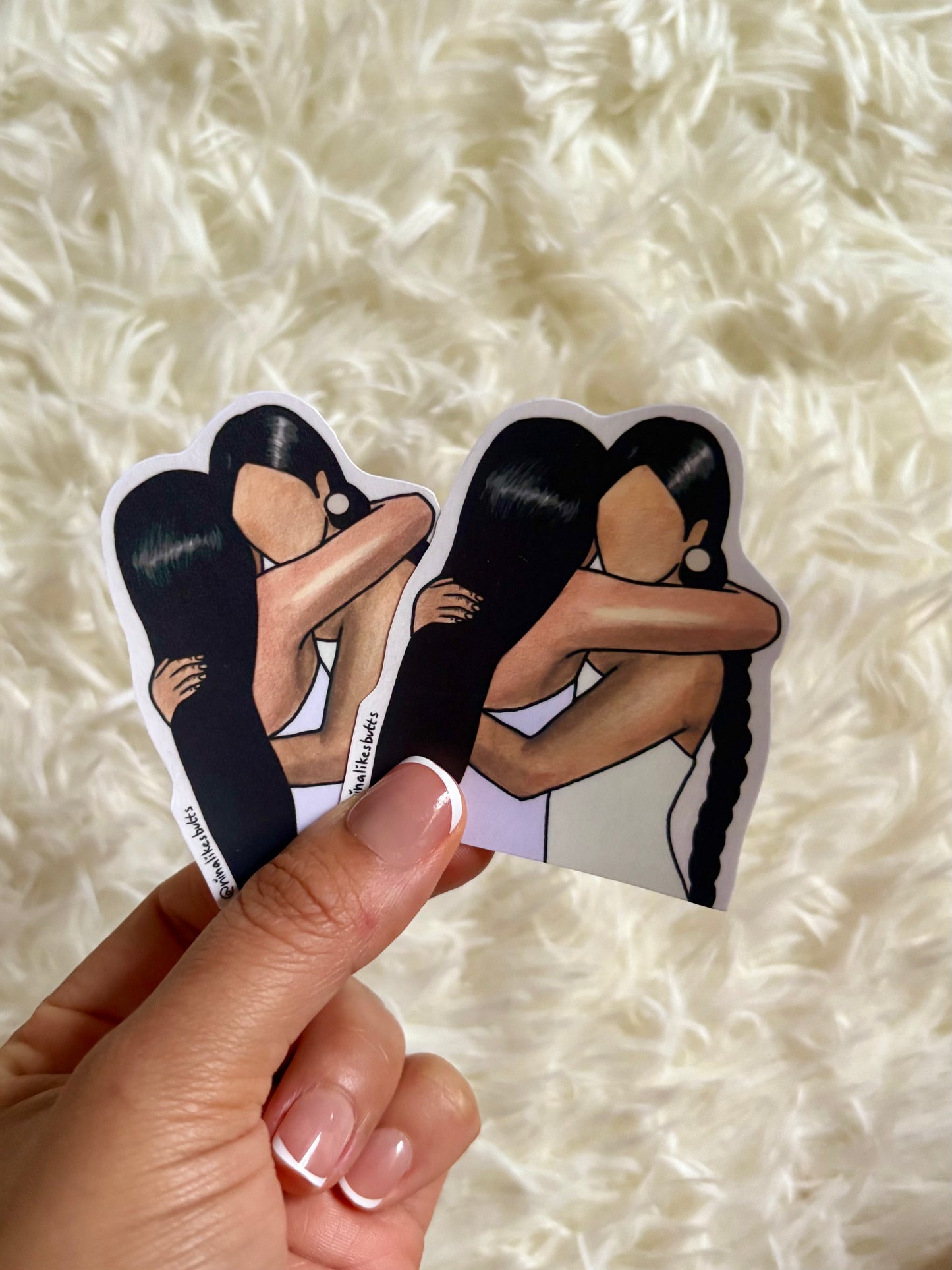 Sisters hugging sticker