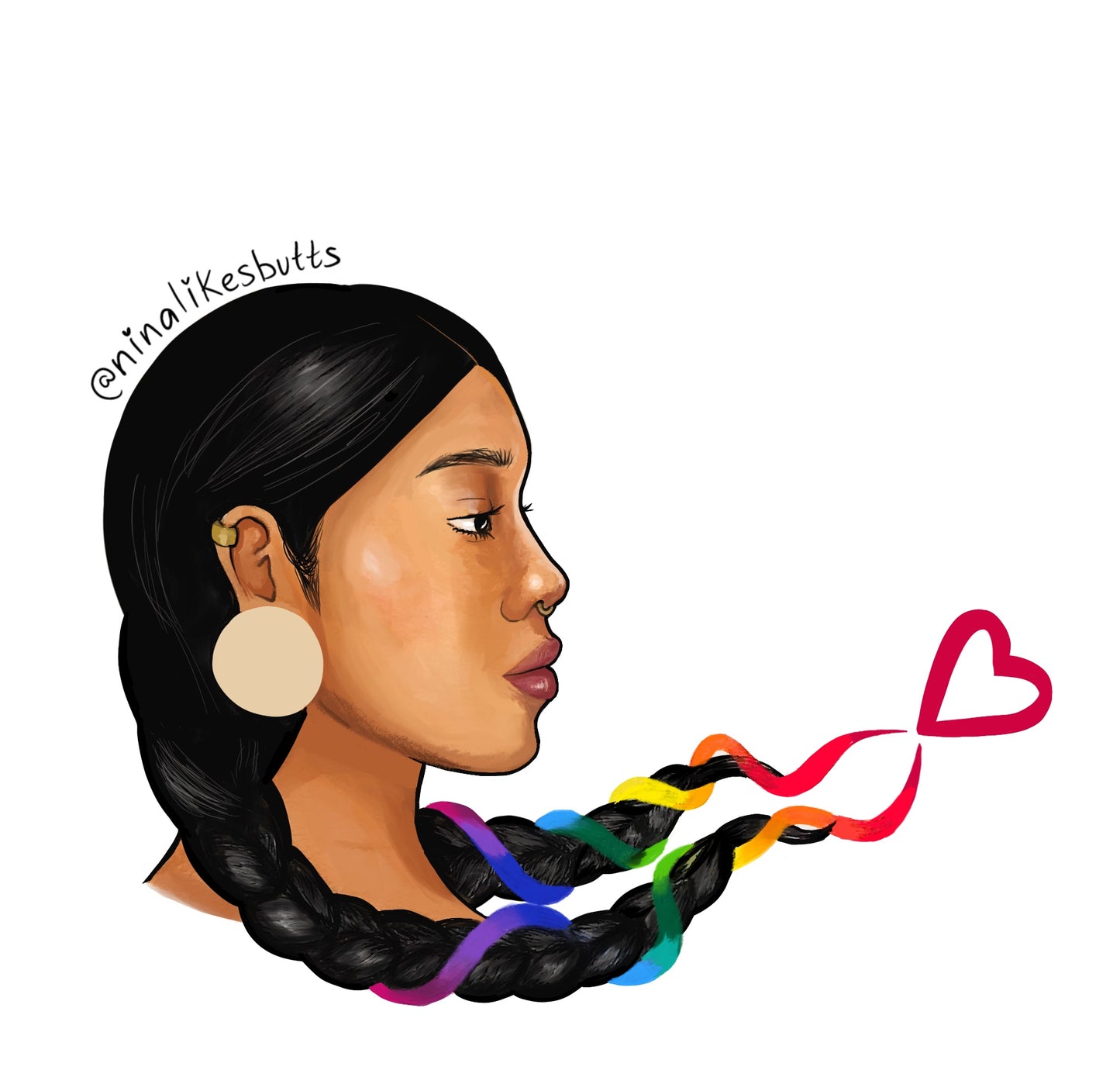 Love braid sticker