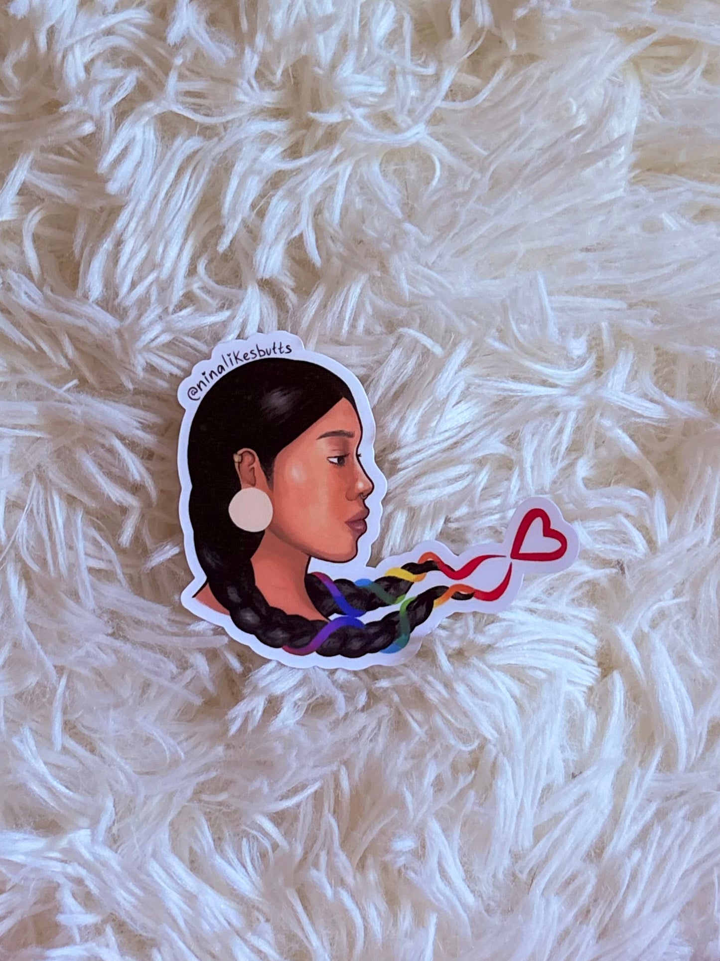 Love braid sticker