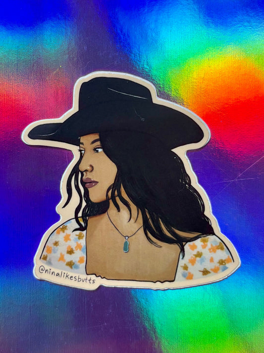 Native cowgirl sticker