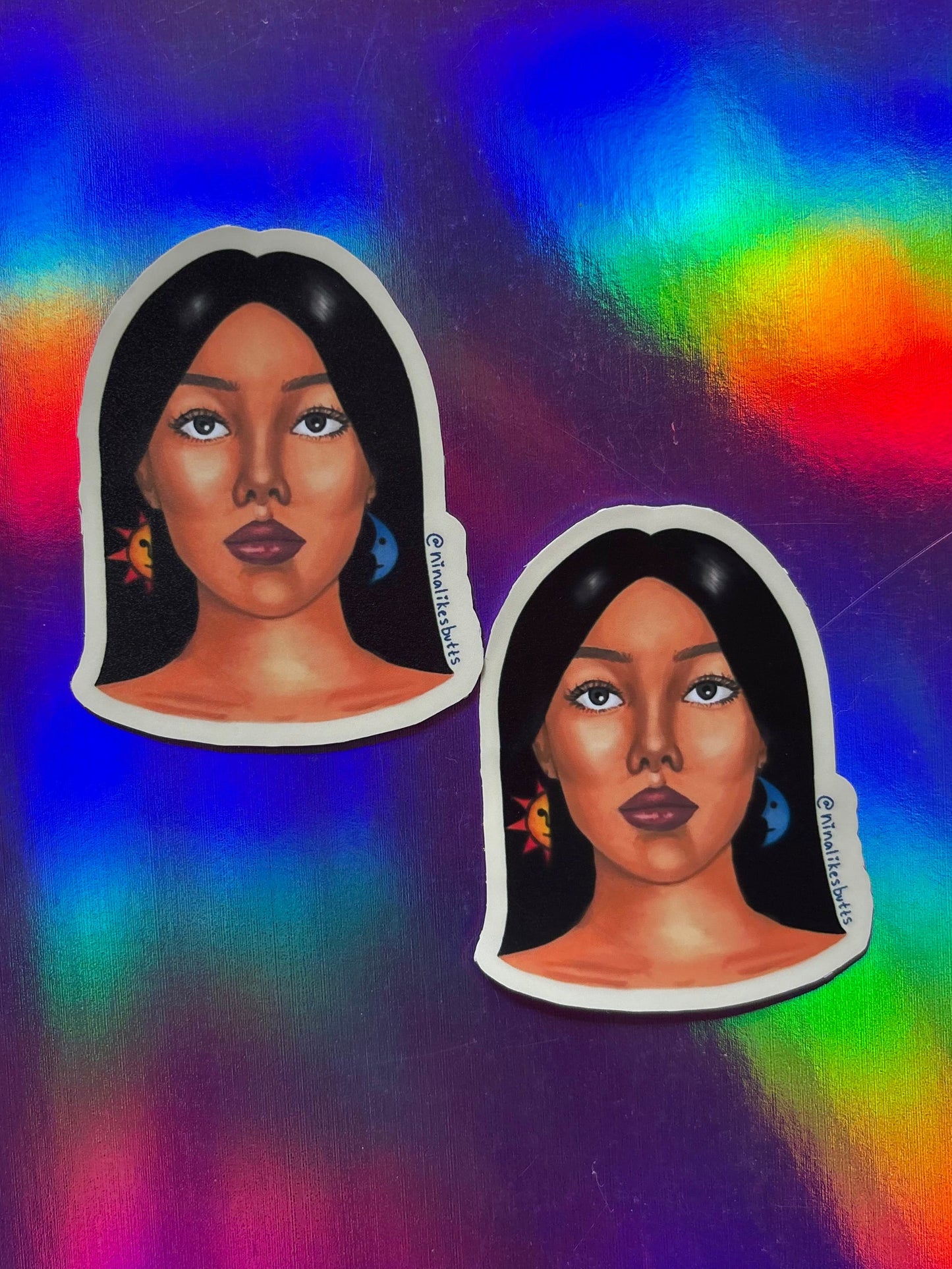 sun & moon earrings sticker