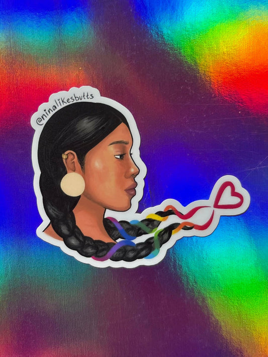 Love braid sticker