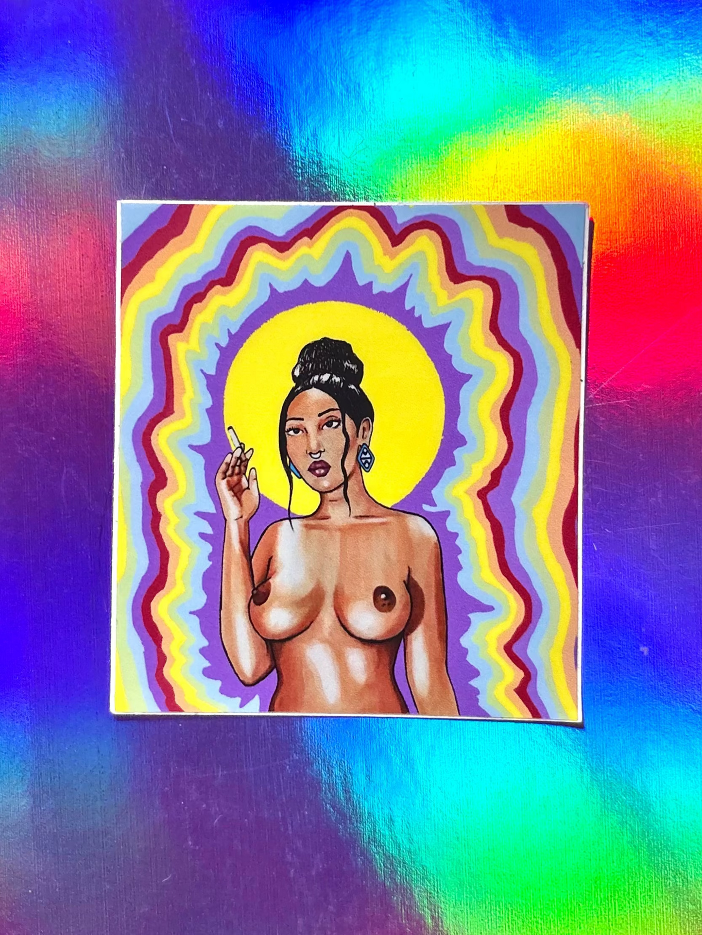 smoking girl sticker