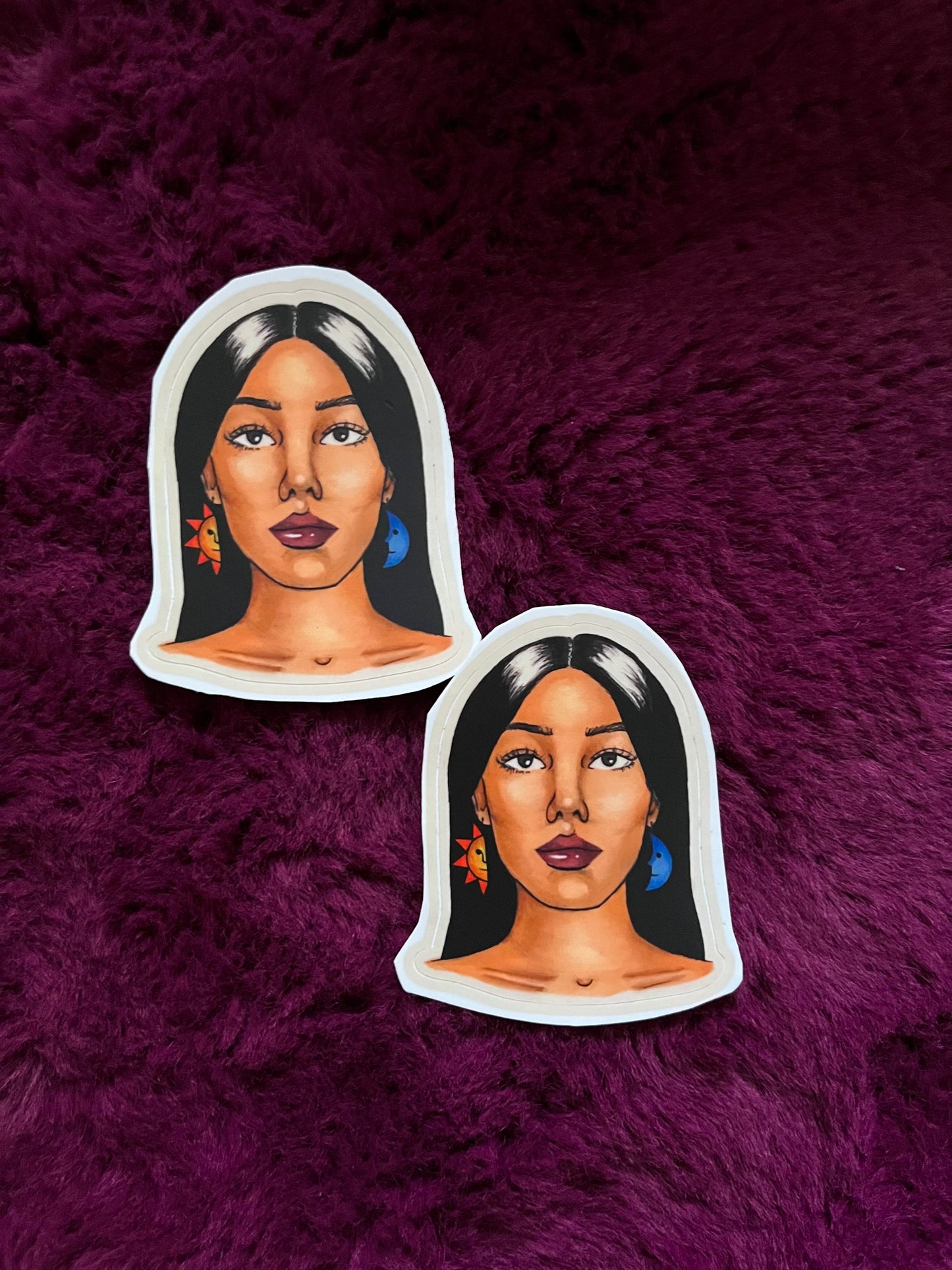 sun & moon earrings sticker