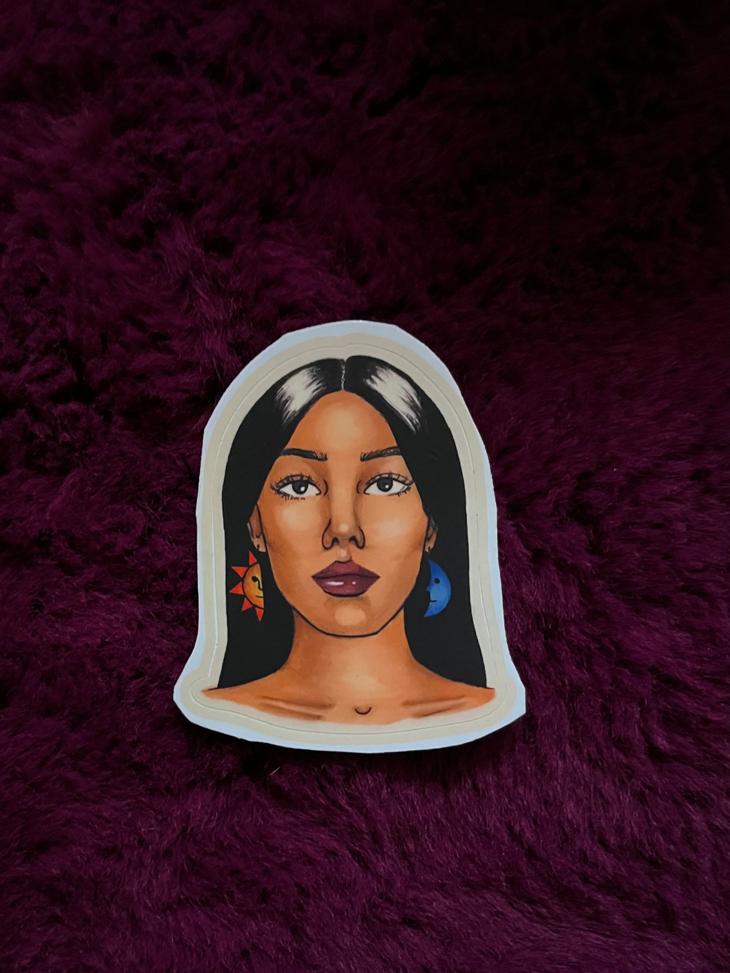 sun & moon earrings sticker