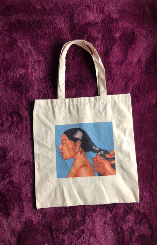 braided mami tote bag