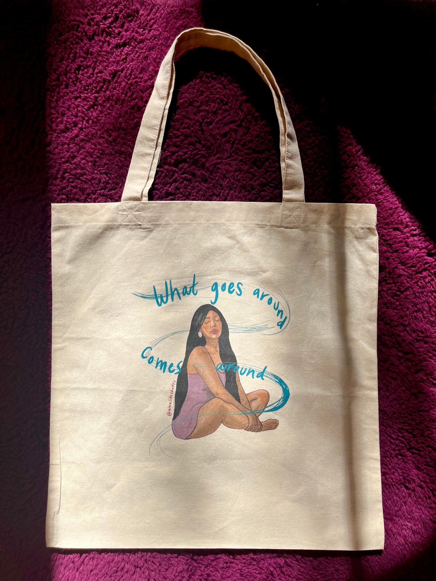 What goes around tote bag