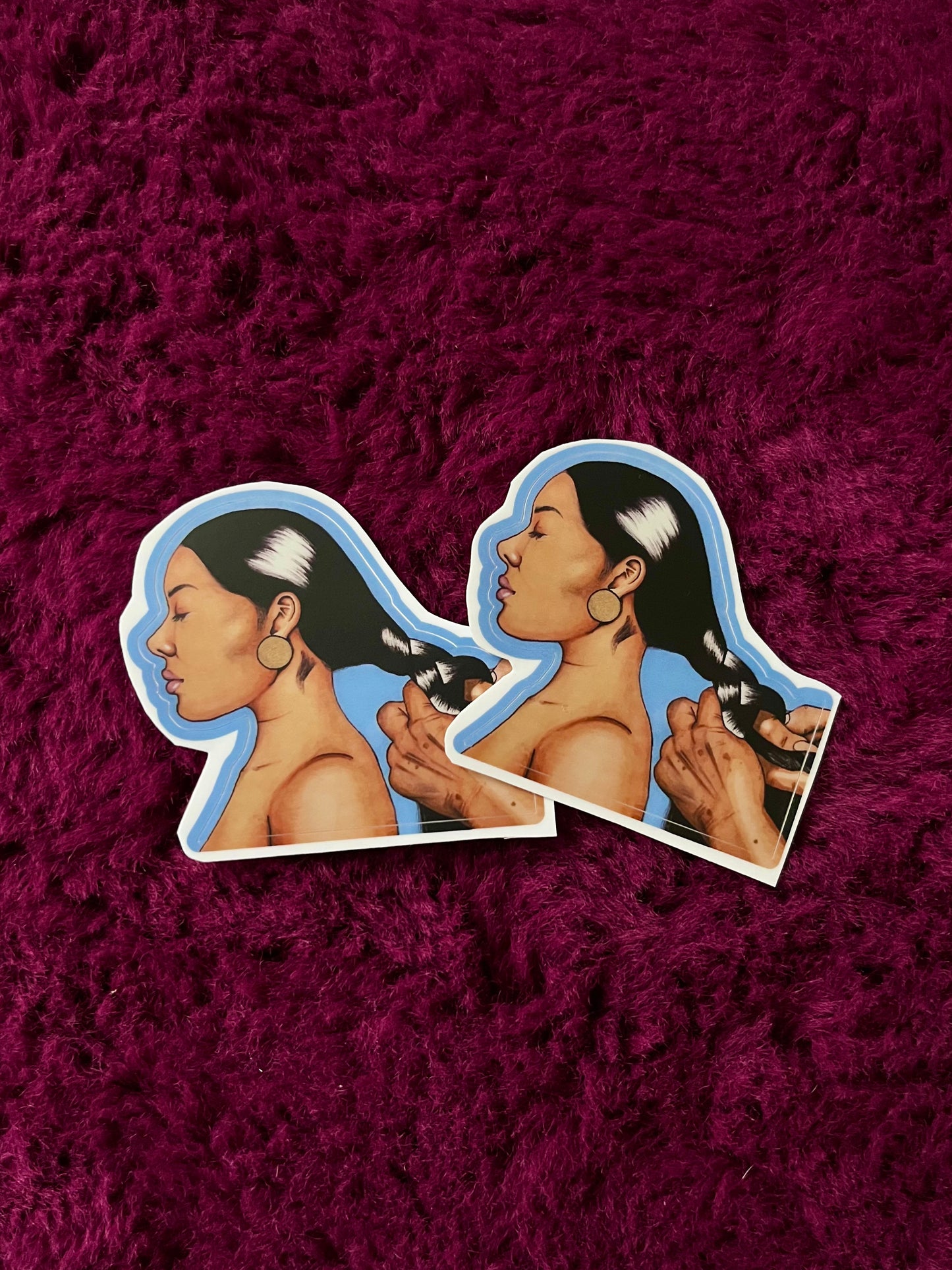 Braided mami cut out sticker